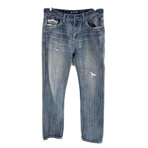 Buckle Black‎ Mens Low Rise Slim Straight Jeans Distressed Blue Y2K 34x32